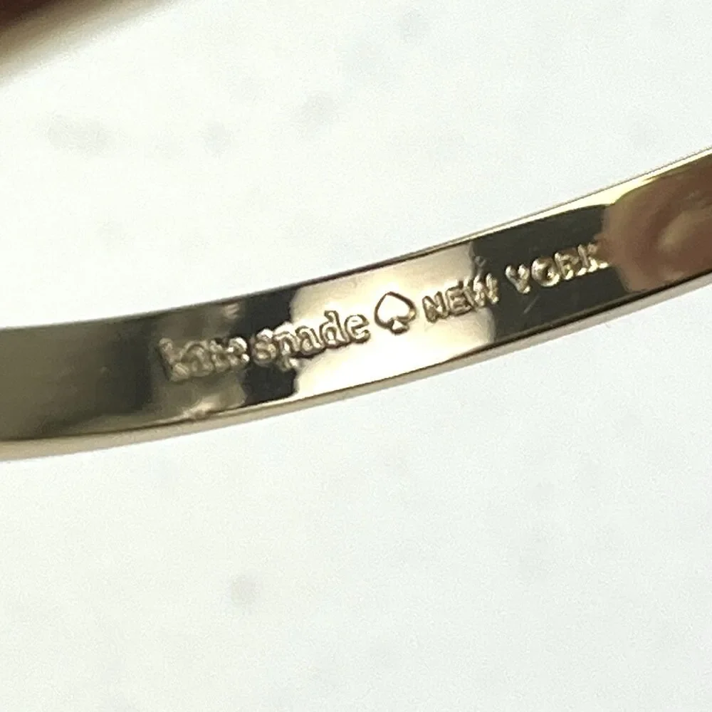 Kate Spade Bracelet Gold Heritage Spade Flower Hinged Bangle with Bag - Picture 5 of 8